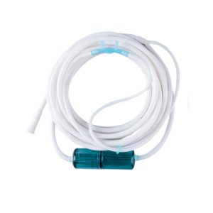 h2booster waterstoftherapie A white Nasal Cannula with reservoir 2 metres attached, designed to boost h2o flow.
